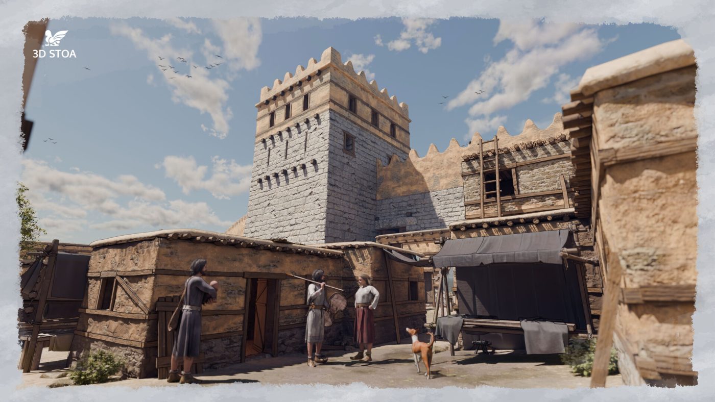 Reconstrucción virtual en 3D de la puerta meridional de Troya (VI-II) (1200 a.C.)