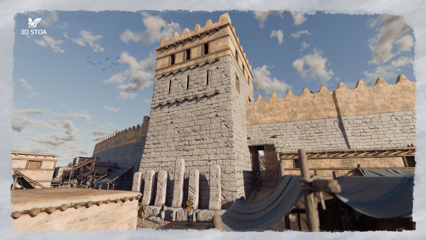 Reconstrucción virtual en 3D de la puerta meridional de Troya (VI-II) (1200 a.C.)