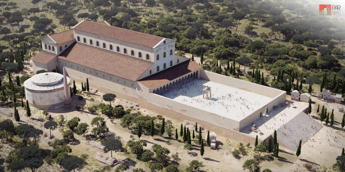 Reconstrucción virtual en 3D de la basílica constantiniana de San Pedro del Vaticano (s. IV)