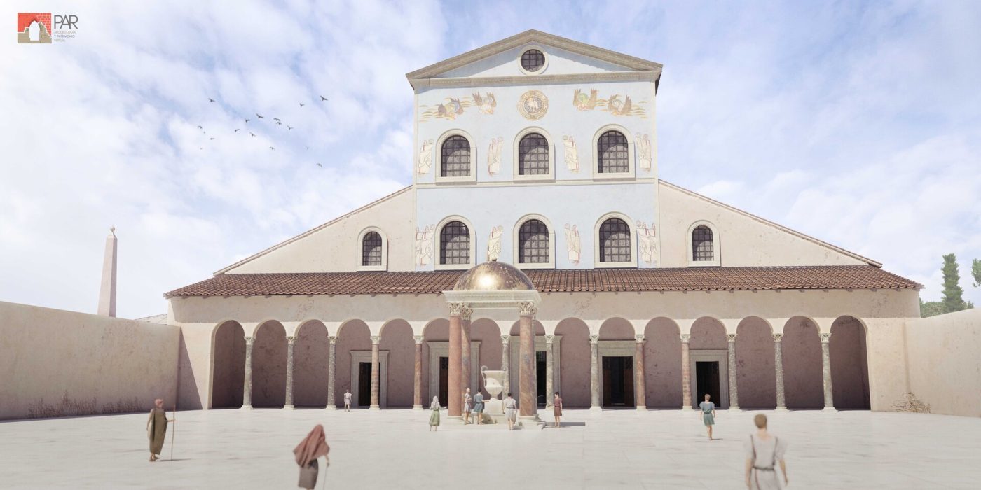 Reconstrucción virtual en 3D de la basílica constantiniana de San Pedro del Vaticano (s. IV)