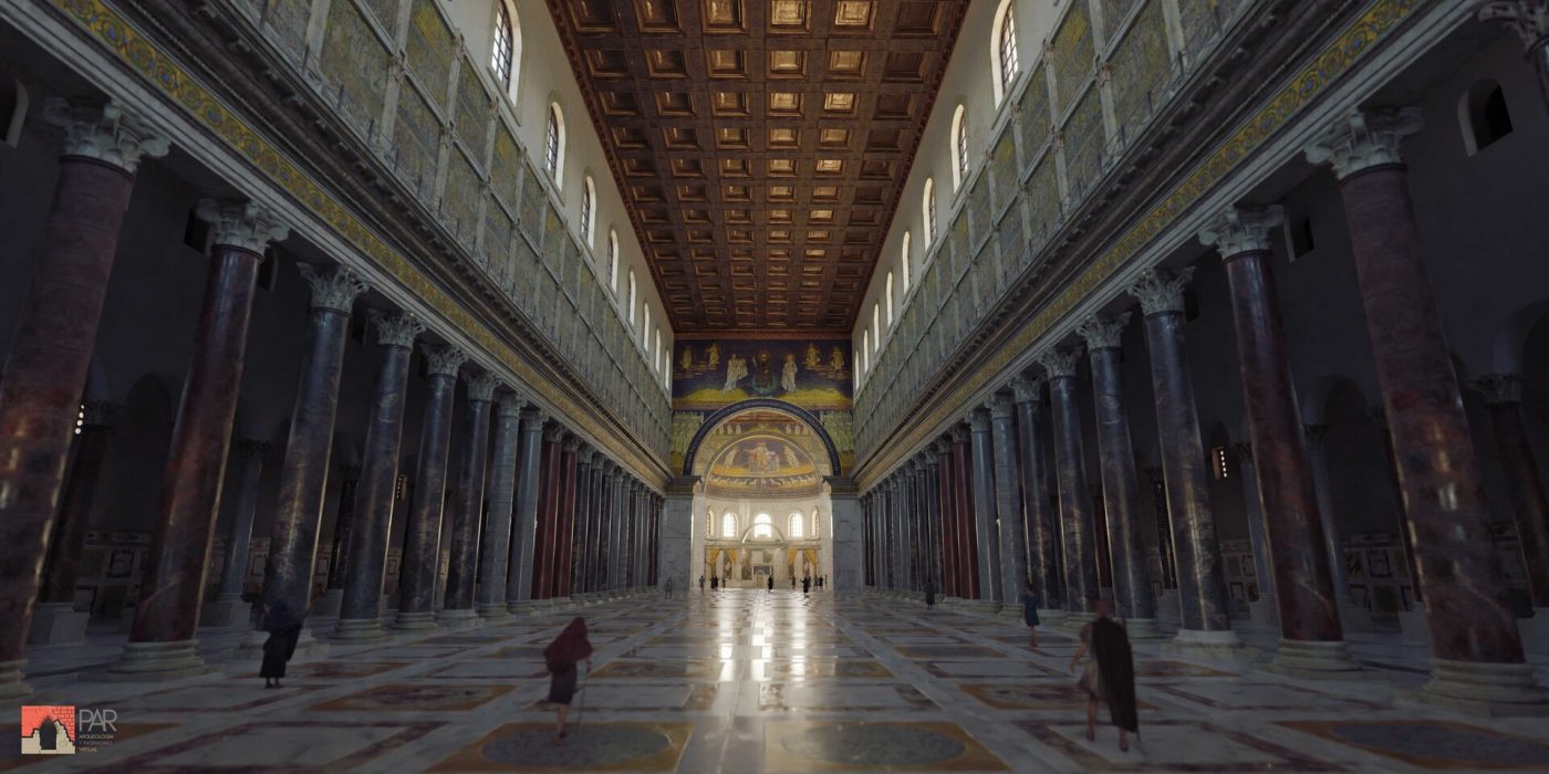 Reconstrucción virtual en 3D de la basílica constantiniana de San Pedro del Vaticano (s. IV)