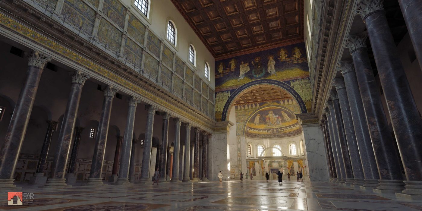 Reconstrucción virtual en 3D de la basílica constantiniana de San Pedro del Vaticano (s. IV)