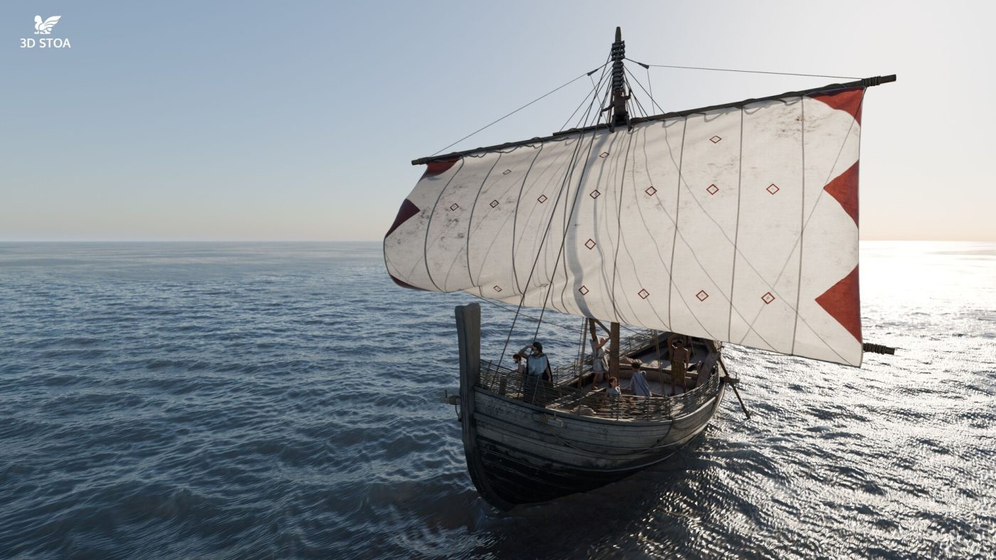 Reconstrucción virtual en 3D del pecio Uluburun (1300 a.C.)