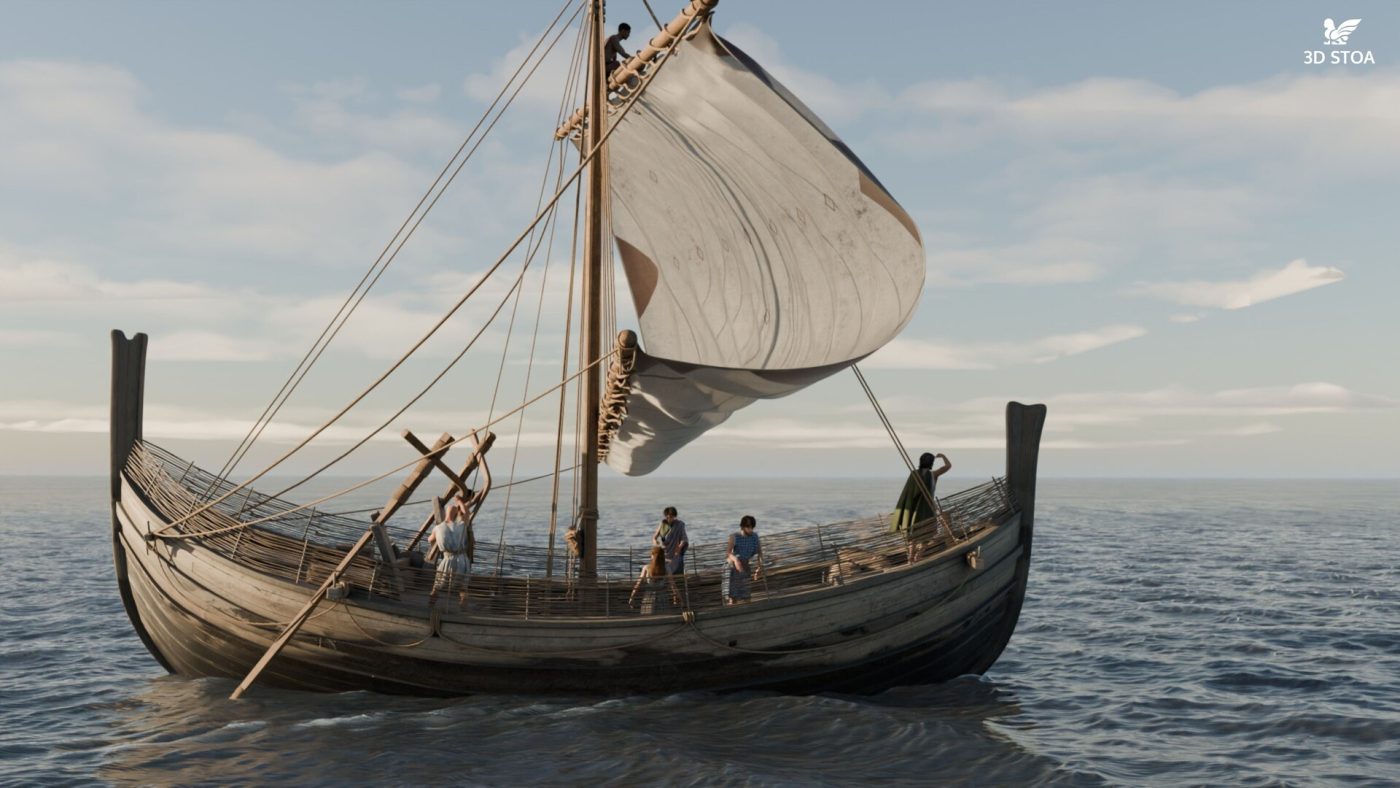 Reconstrucción virtual en 3D del pecio Uluburun (1300 a.C.)