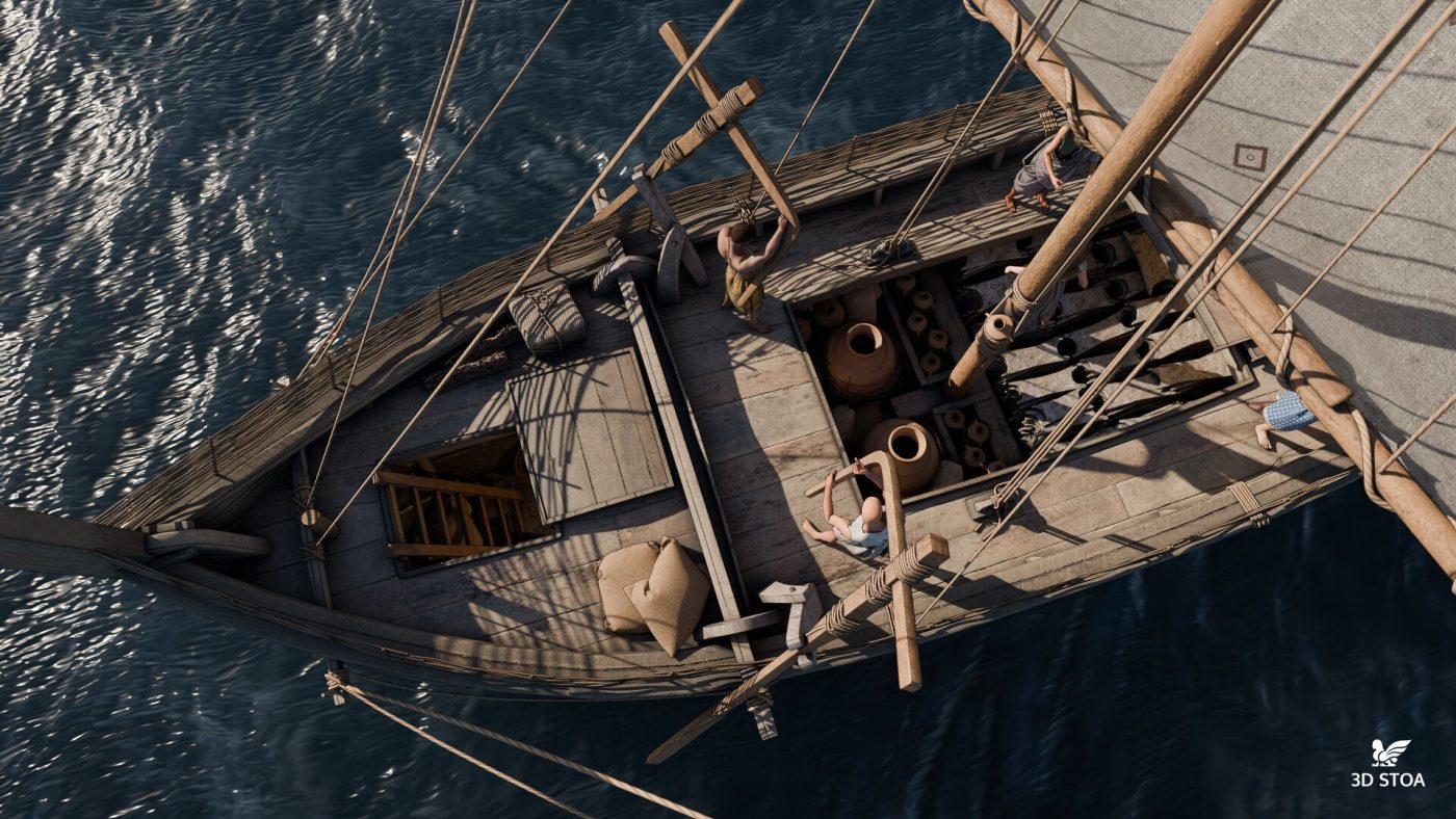 Reconstrucción virtual en 3D del pecio Uluburun (1300 a.C.)