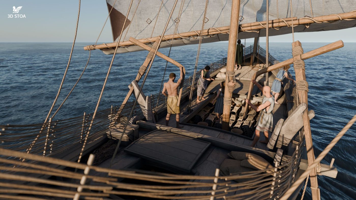 Reconstrucción virtual en 3D del pecio Uluburun (1300 a.C.)