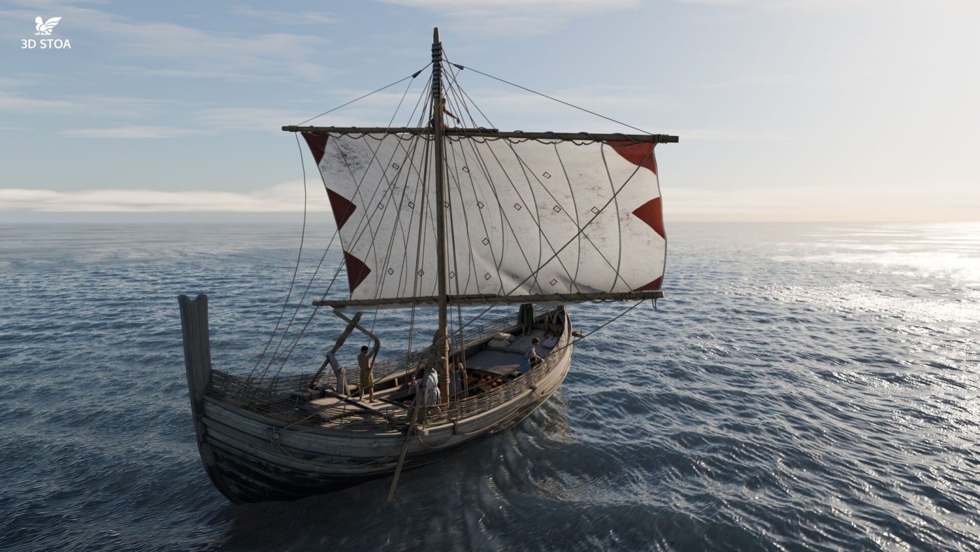 Reconstrucción virtual en 3D del pecio Uluburun (1300 a.C.)